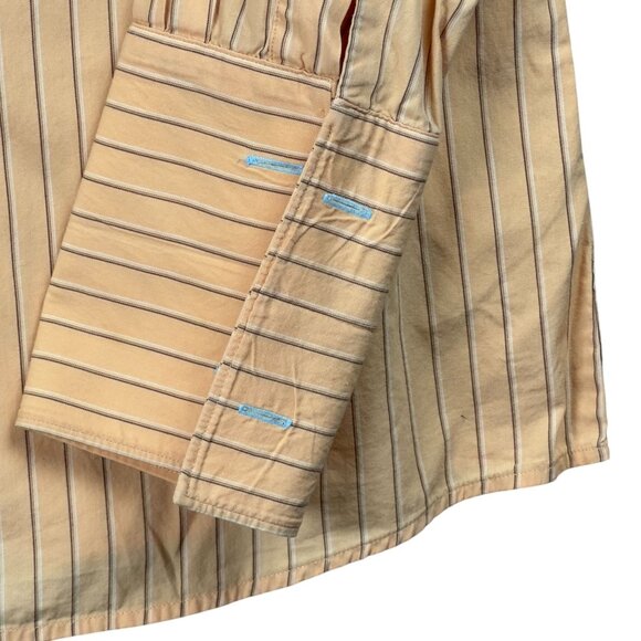 Vtg J. Ferrar Dress Shirt Mens L 16-16.5 Orange Pinstripe Modern Fit Button-Up - Picture 4 of 11